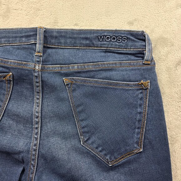 Vigoss Jeans Womens 28 Blue Thompson Tomboy Skinny Mid Rise Zip Fly Denim Faded - Picture 3 of 9